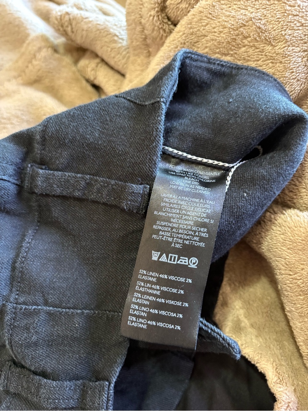 Anthropologie MAEVE The Colette Crop Pants Black Viscose Linen Cotton Size 23 - Picture 9 of 9